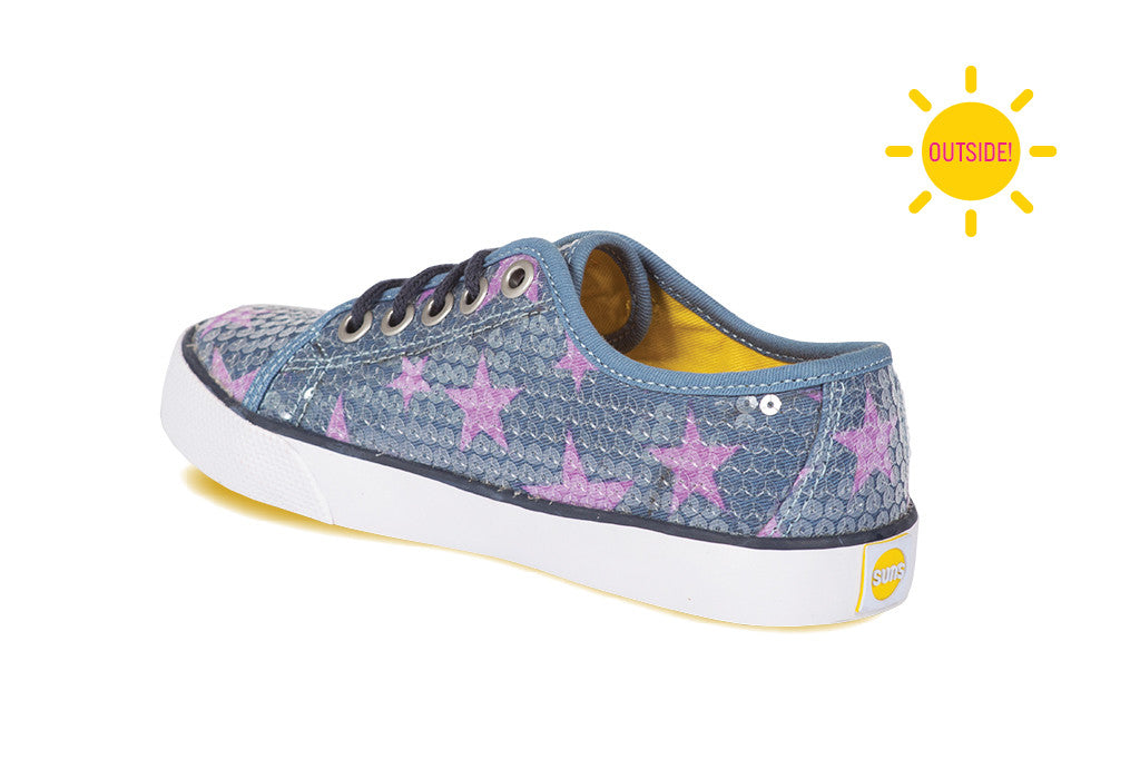 Girls sneaker with yellow sole
